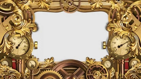 Theatrical screen with lacy steampunk elements Stock Footage 245914089