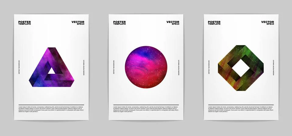 Thee abstract posters Stock Illustration