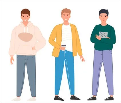 Thee Mens avatars design Vector illustration Stock Illustration