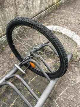 Theft of a bicycle Stock Photos
