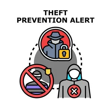 Theft prevention alert concept for security system Stock Illustration