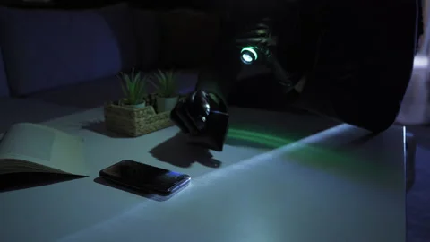 Theft. The thief breaks into someone else's house to rob. Stock Footage 221655962