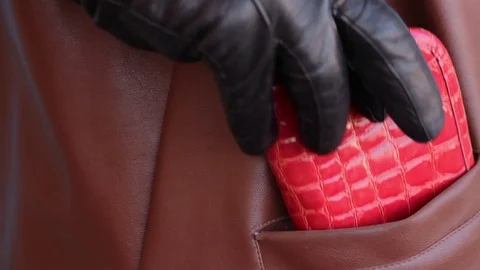 Theft of a wallet from a pocket Stock Footage 94252932