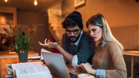 Their favorite place to study Stock Photos