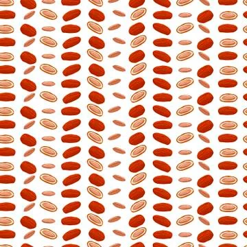 Theme big colored seamless date fruit pattern Stock Illustration