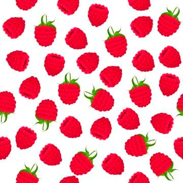 Theme big colored seamless red raspberry Stock Illustration