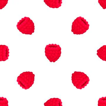 Theme big colored seamless red raspberry Stock Illustration