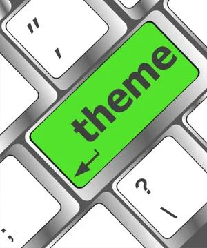 Theme button on computer keyboard keys, business concept Illustrazione stock
