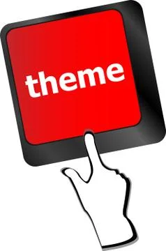 Theme button on computer keyboard keys, business concept Illustrazione stock
