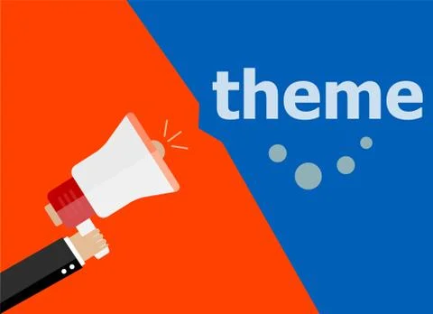 Theme. Hand holding a megaphone. flat style Stock Illustration