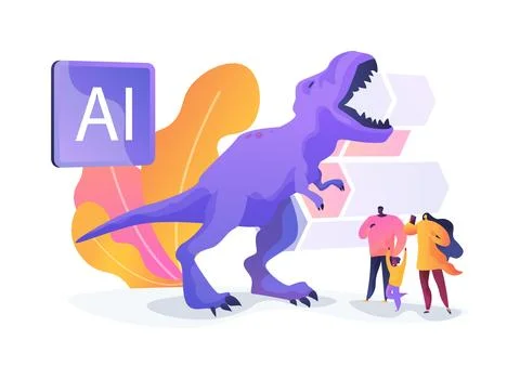 Theme Park Animatronic Robot abstract concept vector illustration. Stock Illustration