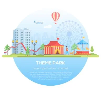 Theme park - modern flat design style vector illustration Stock Illustration