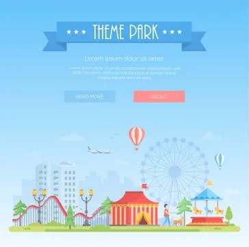 Theme park - modern flat design style vector illustration Stock Illustration