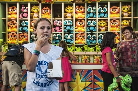 The theme park playland, which is a Compact, beachfront amusement park with a Stock Photos
