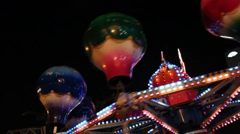 Theme park ride at night Stock-Footage 1085566