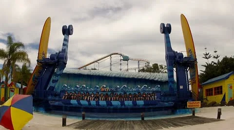 Theme park ride zoom in.mp4 Stock Footage 10812141