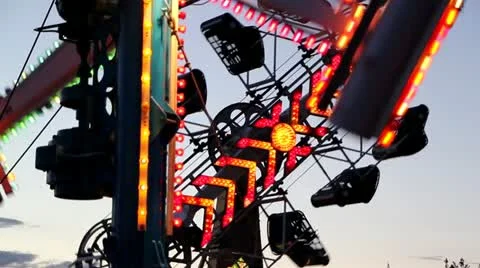 Theme Park Rides Stock Footage 11160656