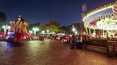 Theme Park Rides at Night (Timelapse) 스톡 동영상 35156015