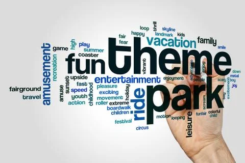 Theme park word cloud concept Ilustração Stock