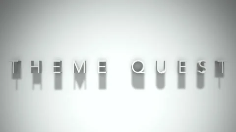 Theme quest 3D title animation with shadows on a white background Stock Footage 297666607