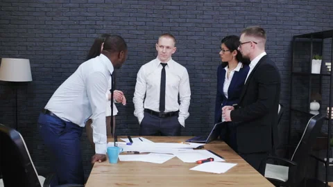 Theme of team work in the office Stock Footage 95716010