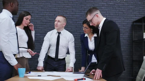 Theme of team work in the office Stock Footage 96388329