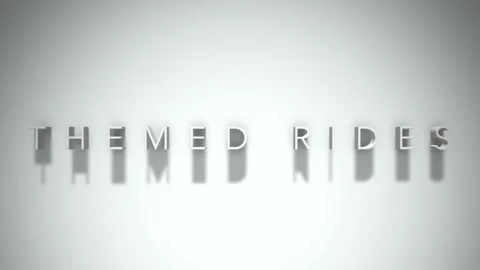Themed rides 3D title animation white text on a white background Stock Footage 299648134