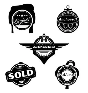 Themed vector badges Stock Illustration