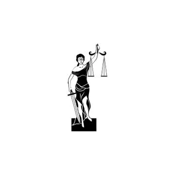 Themis icon vector black on white background Stock Illustration