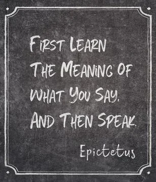 Then speak Epictetus Illustration
