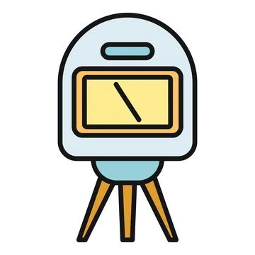 Theodolite measuring tool flat design icon surveying Stock Illustration