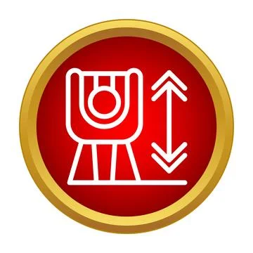 Theodolite surveying measuring elevation icon in red circle Stock Illustration