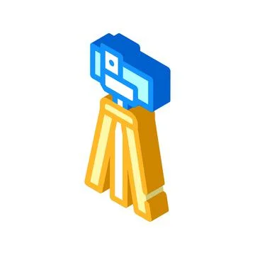 Theodolite, vertical projection device isometric icon vector illustration Illustrazione stock