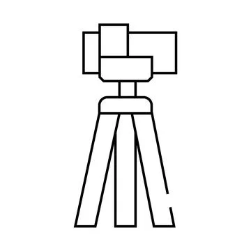 Theodolite, vertical projection device line icon vector illustration 스톡 일러스트