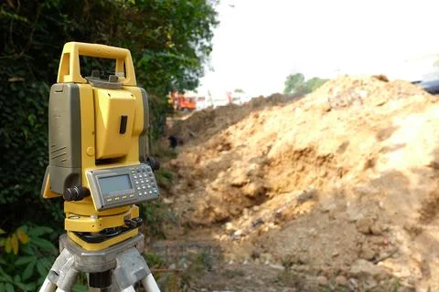 Theodolite on white Stock Photos