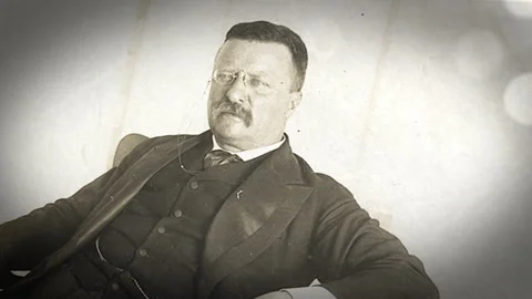 Theodore Roosevelt: 3 Dynamic Moves in 3D Space, With Dramatic Lighting Stock Footage 204931239