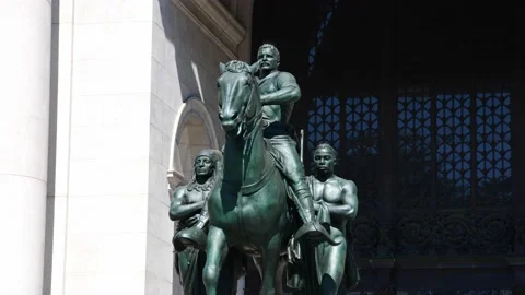 Theodore Roosevelt Statue 6K ANGLE Stock Footage 133295438
