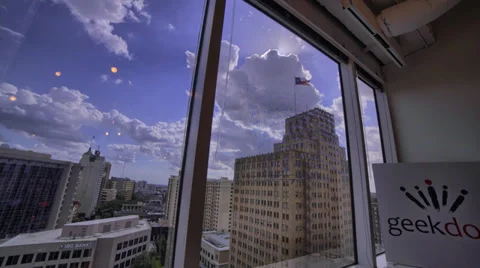 Theodore RooseveltQuote on window downtown Time-Lapse Stock Footage 34211960