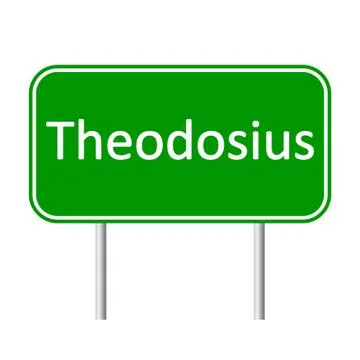 Theodosius road sign. Illustrazione stock