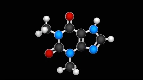 Theophylline. Seamless loop. Black background Stock Footage 154418304