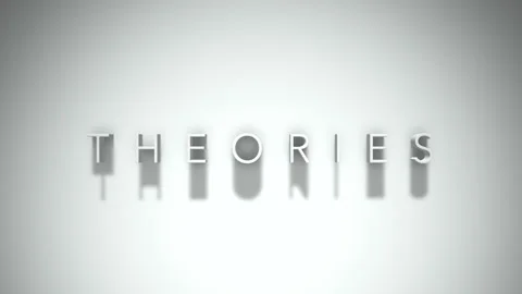 Theories 3D title animation with shadows on a white background Stock Footage 296496155