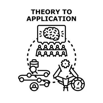 Theory to application business process development planning 스톡 일러스트