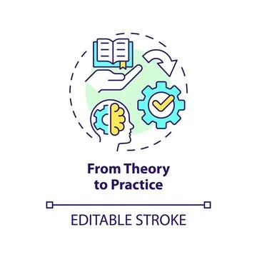 From theory to practice multi color concept icon Stock-Illustration
