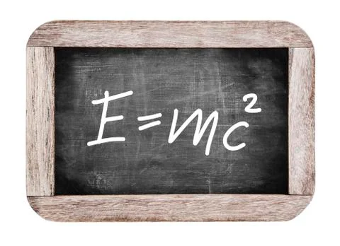Theory of relativity by albert einsteins on blackboard Stock Photos
