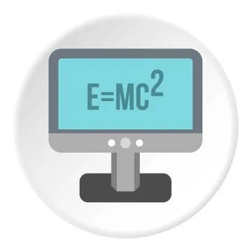 Theory of relativity formula icon, flat style Illustrazione stock