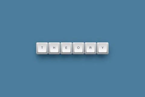 Theory text on a 3d keyboard button with shadow concept series 스톡 일러스트