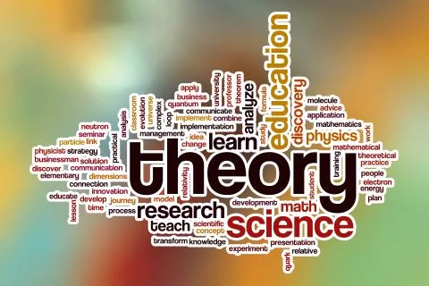 Theory word cloud with abstract background イラスト素材