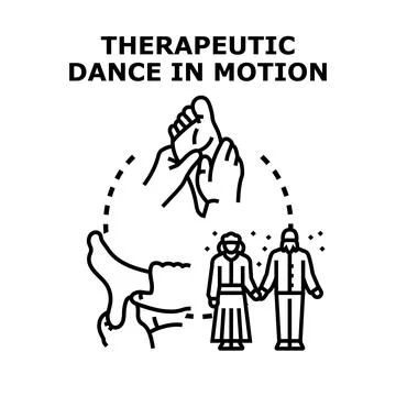 Therapeutic dance in motion aiding elderly persons health Stock-Illustration