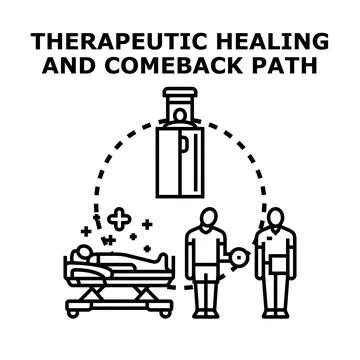 Therapeutic healing and comeback path for patient recovery Stock Illustration
