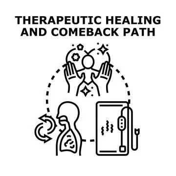 Therapeutic healing and comeback path illustration concept Illustrazione stock